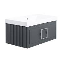 Тумба под раковину подвесная La Fenice Cubo FNC-01-CUB-G-80, серо-зеленая
