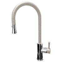 Смеситель для кухни с выдвижным изливом GranFest 7652, серый