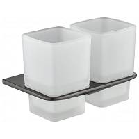 Стакан для ванной комнаты двойной Grocenberg AC0056BG, графит