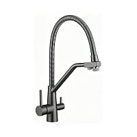 Смеситель для кухни с подключением фильтра воды Fmark FS0762Q-V2, графит/серый