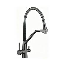 Смеситель для кухни с подключением фильтра воды Fmark FS0762Q-V2, графит/серый