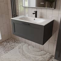 Тумба с раковиной подвесная (80см) Terminus Classik CLA10801701601O, графит