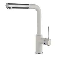 Смеситель для кухни с выдвижным изливом Rivelato Albano 1573503, иней/хром