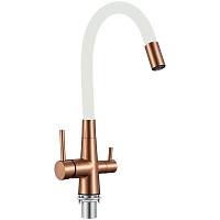 Смеситель для кухни с подключением фильтра воды Fmark FS1062-HB02, розовое золото