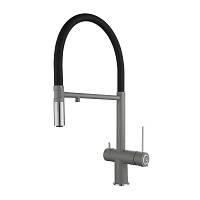 Смеситель для кухни с подключением фильтра Rivelato Adria 1523517, серый/хром