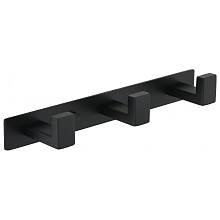 Планка с 3 крючками Grocenberg AC0013BL, черный