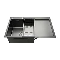 Кухонная мойка с коландером GAPPO GS7850-6L, графит