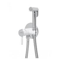 Смеситель встраиваемый с гигиеническим душем Hansberge H3099W, хром/белый