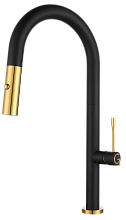 Rivelato Смеситель для кухни Asti U-обр. с выдвижной лейкой D-35мм nero oro арт.