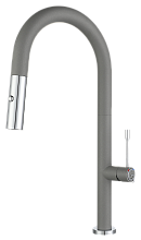 Rivelato Смеситель для кухни Asti U-обр. с выдвижной лейкой D-35мм grigio metallizzato cromo арт.
