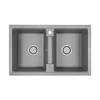 Кухонная мойка Paulmark Zwilling PM238150-GRM, серый металлик