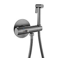 Гигиенический душ с термостатом Rose R915T, оружейная сталь