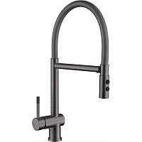 Смеситель для кухни с гибким изливом и режимом душ Fmark FS0252Q-06, графит