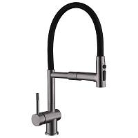 Смеситель для кухни с гибким изливом и режимом душ Fmark FS0152Q, графит