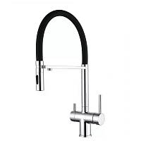 Смеситель для кухни с гибким изливом и подключением фильтра Grocenberg GB4096CR, хром