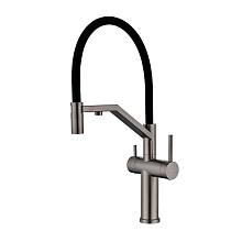 Смеситель Raglo R20.62.09 для кухни с подключением к фильтру съёмный гибкий излив с магнитным фиксатором, графит