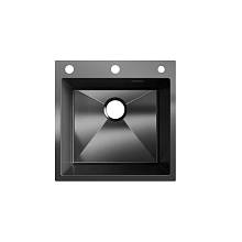 Кухонная мойка Ulgran Steel 500х500, вороненая сталь
